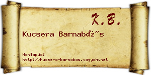 Kucsera Barnabás névjegykártya