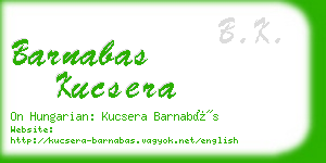 barnabas kucsera business card